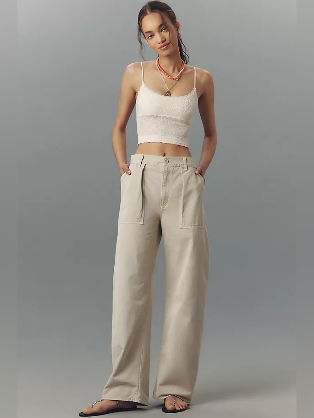 Free People Agolde Sefton pant Ivory NWT $248